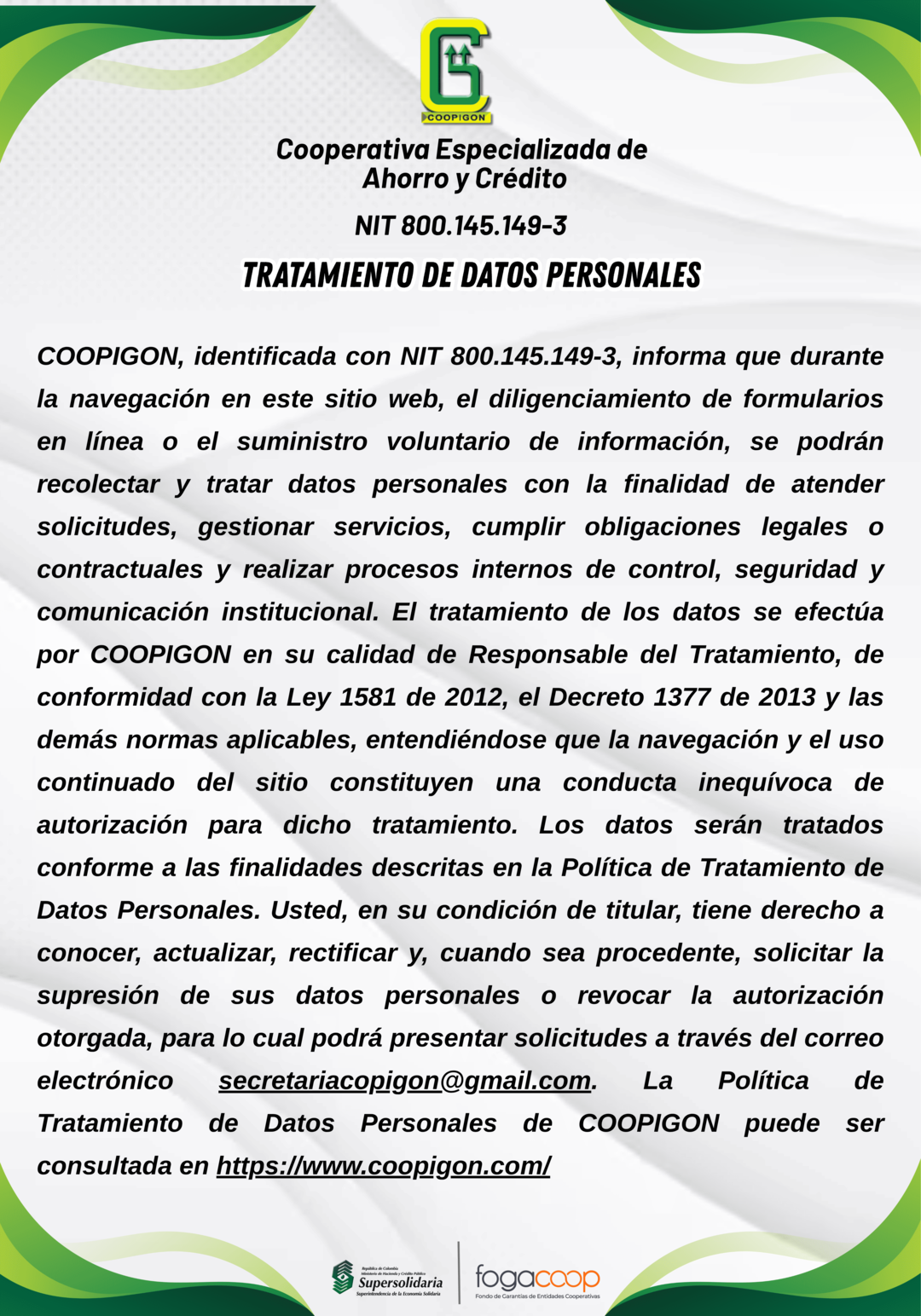 Tratamiento de datos
